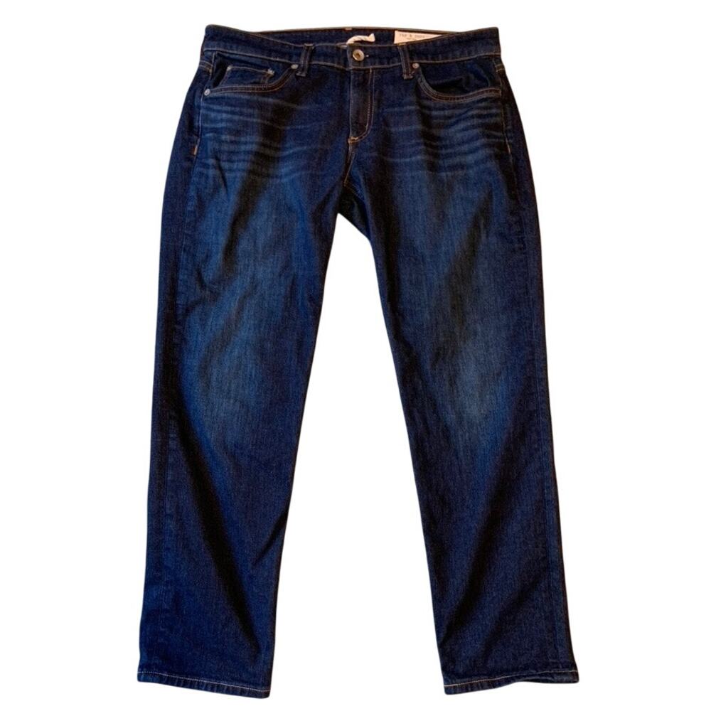 Rag & Bone Women Jeans Size 28 Dre Lo-Rise Slim Boyfriend Blue Dark Wash 34x26
